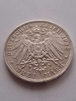 Niemcy 3 Marki Bayern 1912 r