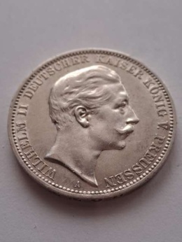 Niemcy 3 Marki Wilhelm II Prusy 1910 r