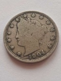 USA 5 Centów Liberty 1904 r