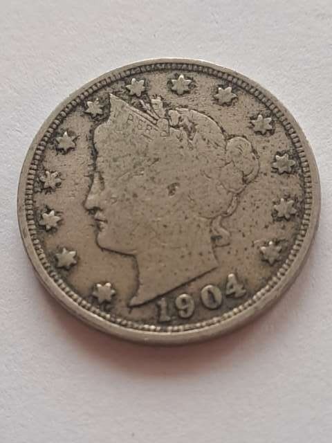 USA 5 Centów Liberty 1904 r