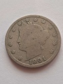 USA 5 Centów Liberty 1901 r