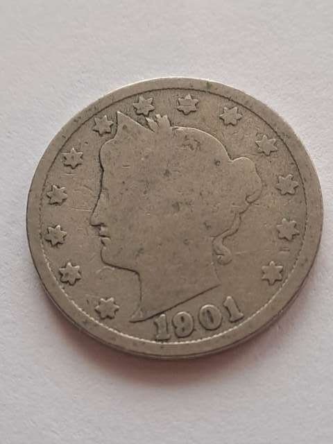 USA 5 Centów Liberty 1901 r