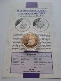 Tonga 1 Pa anga Queen Elizabeth 1996 r proof