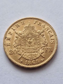 Francja 20 Franków Napoleon III 1868 r