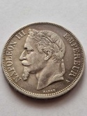 Francja 5 Franków Napoleon III 1870 r