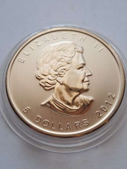 Kanada 5 Dolarów Liść 2012 r