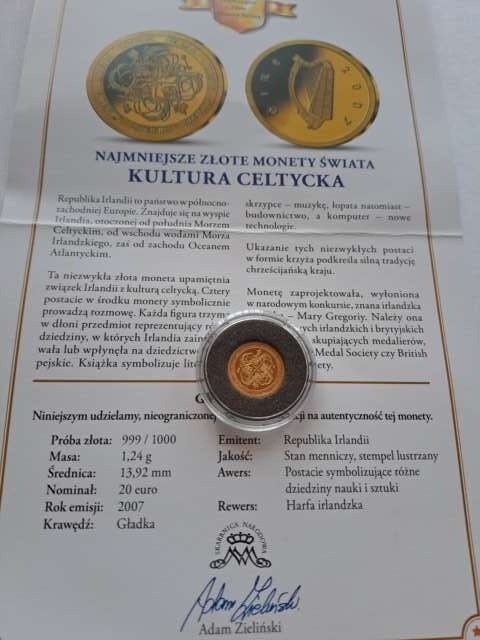 Irlandia 20 euro Kultura Celtycka 2007 r