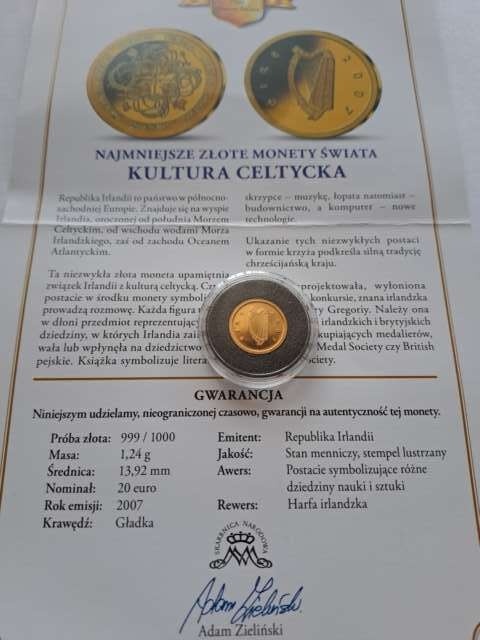 Irlandia 20 euro Kultura Celtycka 2007 r