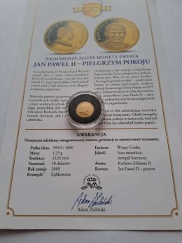 Wyspy Cooka 10 dolarów Jan Paweł II 2009 r