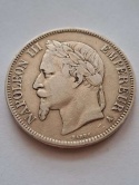 Francja 5 Franków Napoleon III 1868 r