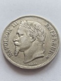 Francja 5 Franków Napoleon III 1869 r