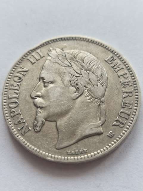 Francja 5 Franków Napoleon III 1869 r