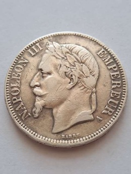 Francja 5 Franków Napoleon III 1867 r