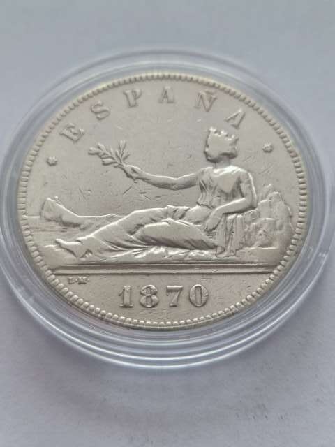 Hiszpania 5 Pesetas 1870 r