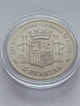 Hiszpania 5 Pesetas 1870 r