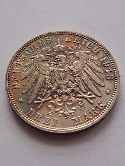 Niemcy 3 Marki Saksonia 1913 r