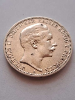 Niemcy 3 Marki Wilhelm II Prusy 1910 r