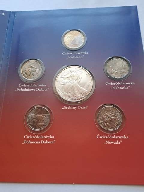USA Dollar Liberty 2006 + 5 szt 25 cent