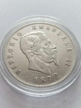 Włochy 5 Lir Emanuel II 1872 r