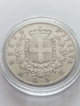 Włochy 5 Lir Emanuel II 1872 r
