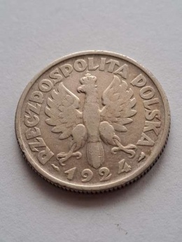 2 zł Żniwiarka 1924 r róg i pochodnia