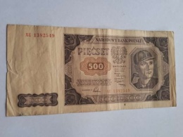 Banknot 500 zł 1948 r seria AU