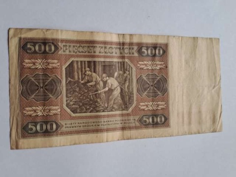 Banknot 500 zł 1948 r seria AU