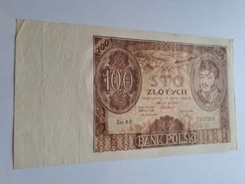 Banknot 100 złotych 1932 r seria AR