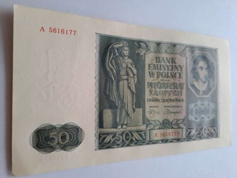 Banknot 50 złotych 1941 r seria A