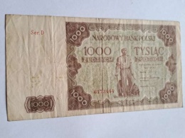 Banknot 1000 zł 1947 r seria D