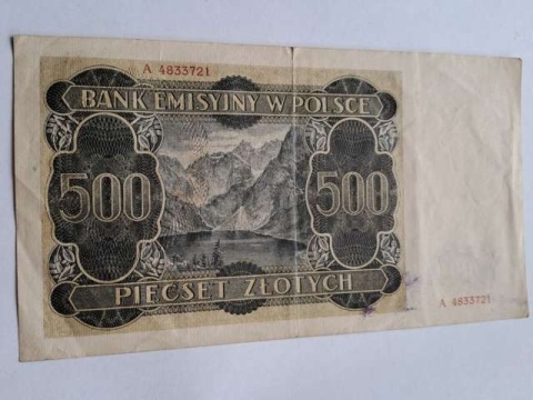 Banknot 500 złotych 1940 r seria A