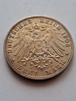 Niemcy 3 Marki Meiningen 1908 r