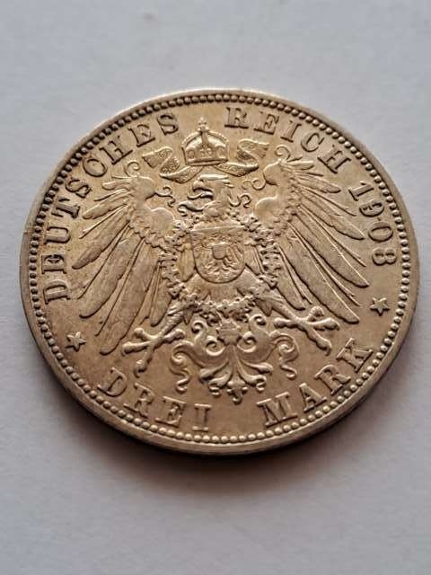 Niemcy 3 Marki Meiningen 1908 r