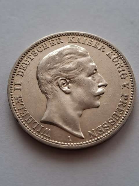 Niemcy 3 Marki Wilhelm II Prusy 1910 r