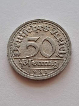 Niemcy 50 Pfenning Weimar 1921 r F