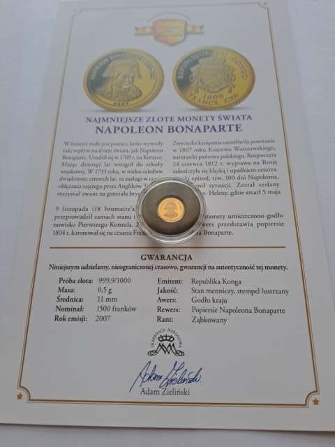 Kongo 1500 Franków Napoleon 2007 r