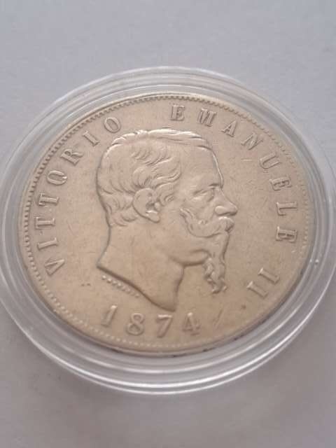 Włochy 5 Lir Emanuel II 1874 r