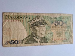Banknot 50 zł Karol Świerczewski 1986 r seria EW