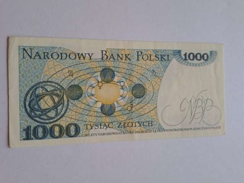 Banknot 1000 zł Mikołaj Kopernik 1982 r seria KM