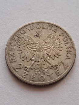 2 zł Głowa Kobiety 1933 r