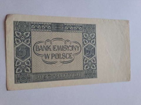 Banknot 5 złotych 1941 r seria AC