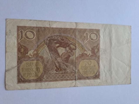 Banknot 10 złotych 1940 r seria J
