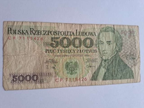 Banknot 5000 zł Fryderyk Chopin 1988 r CP