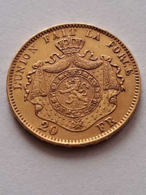 Belgia 20 Franków Leopold II 1875 r
