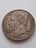 Francja 5 Franków Napoleon III 1869 r