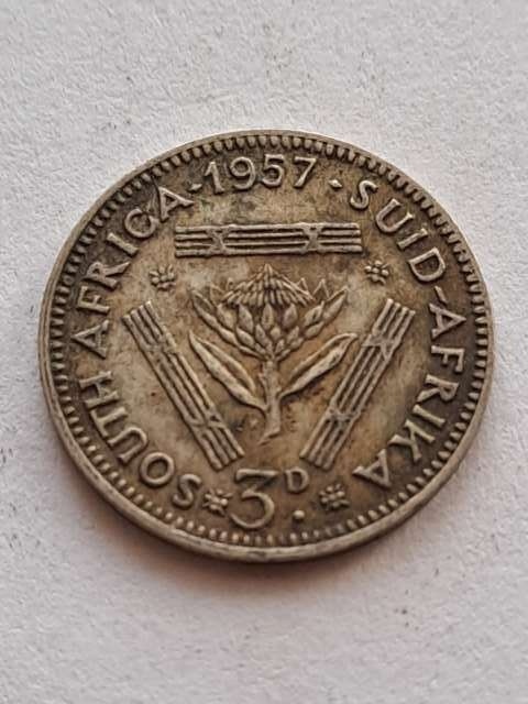 Suid Afrika 3 pensy Elżbieta II 1957 r