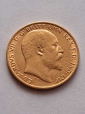 Wielka Brytania 1/2 Suwerena Edward VII 1909 r