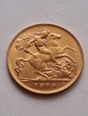 Wielka Brytania 1/2 Suwerena Edward VII 1909 r