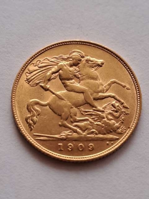 Wielka Brytania 1/2 Suwerena Edward VII 1909 r