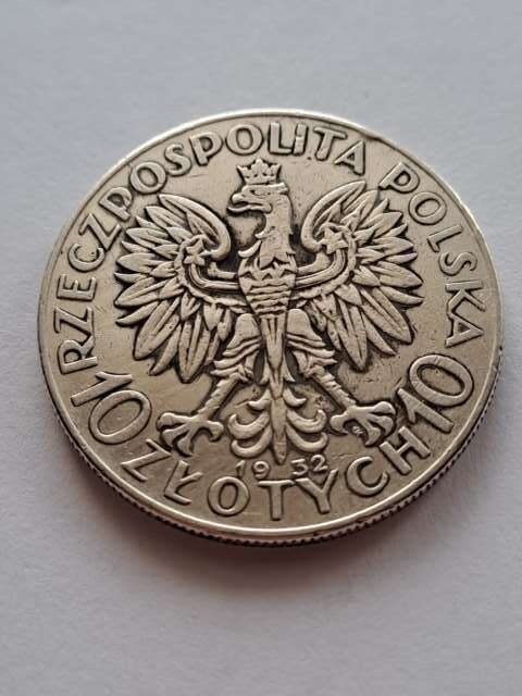 10 zł Głowa Kobiety 1932 r znak